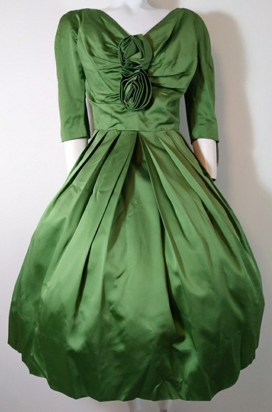 Vintage Dresses & Skirts - 🎀50s vintage GIGI young satin hostess dress